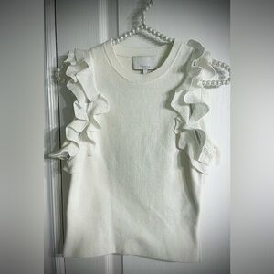 3.1 Phillip Lim White Ruffle Blouse